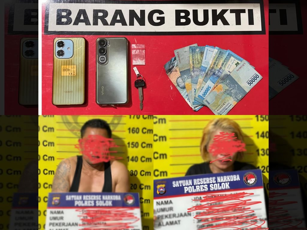 Petugas Satresnarkoba Polres Solok Tangkap 2 Tersangka Narkoba di Supayang dan Koto Anau