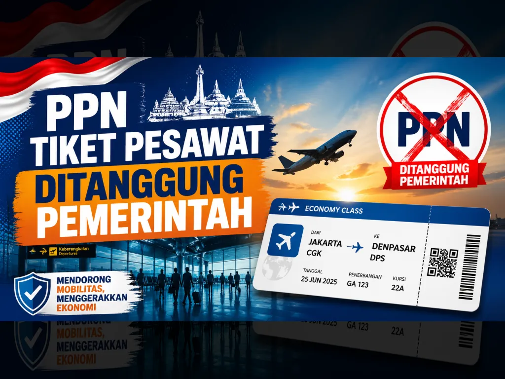 Pemerintah Tanggung PPN Tiket Pesawat Ekonomi 60 Hari