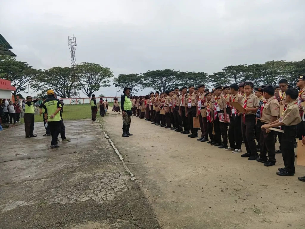 Suasana seleksi pramuka Penggalang di GOR Batubatupang