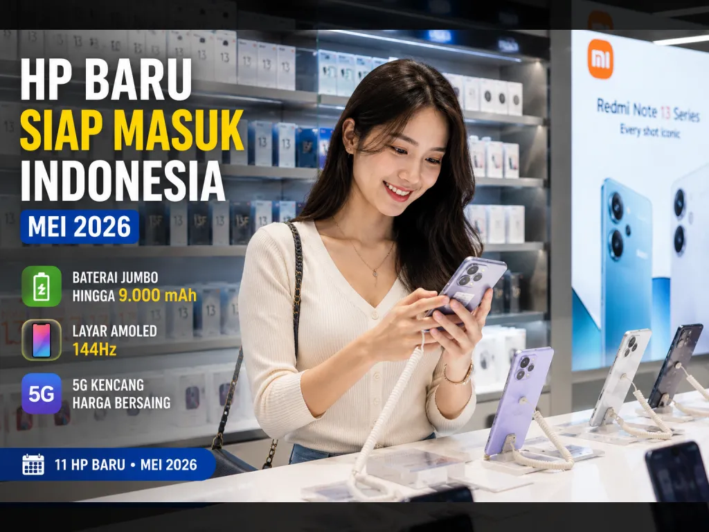 11 HP Baru Siap Masuk Indonesia Mei 2026, Ada yang Baterai 9.000 mAh}