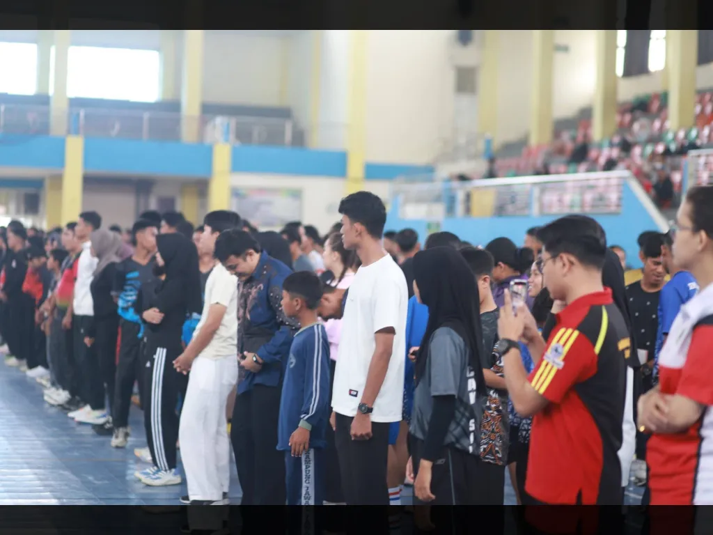 Para atlet bersiap mengikuti pre tes persiapan Porprov Sumbar