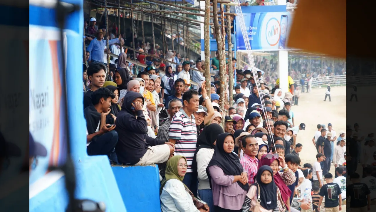 Antusias masyarakat begitu tinggi nonton pacu kuda di Tanah Datar
